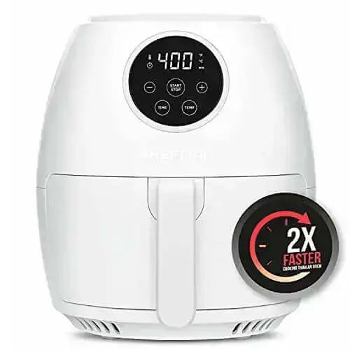 CHEFMAN Small Nonstick Air Fryer 3.7 Qt - Glossy Whitel