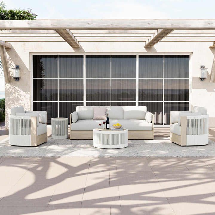 CHITA Outdoor Furniture Set 4 Piece, 5-Seats Patio Conversation Set 