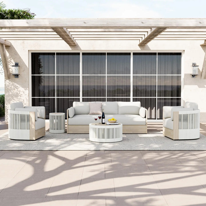 CHITA Outdoor Furniture Set 4 Piece, 5-Seats Patio Conversation Set 