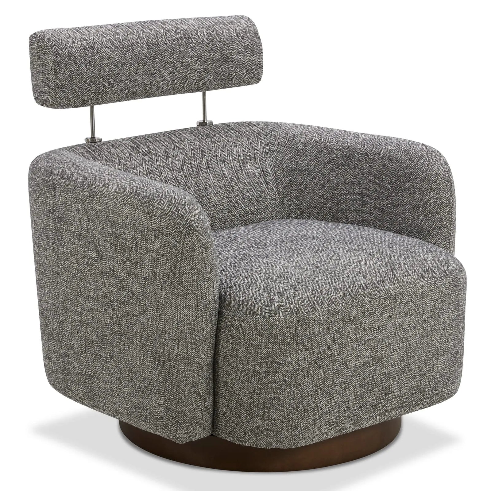 CHITA Swivel Accent Chair Armchair, Barrel Chair with Adjustable Backrest - Pebble Grey 
