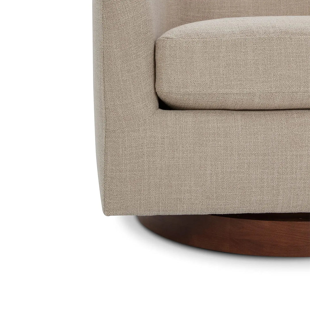 CHITA Swivel Accent Chair Set of 2, Wood Frame, Fully Assembled, Flax Beige