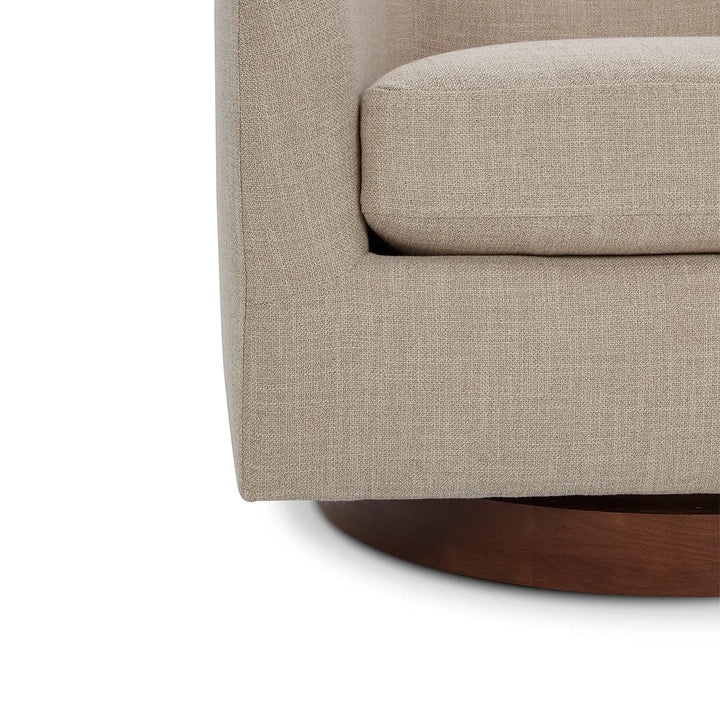 CHITA Swivel Accent Chair Set of 2, Wood Frame, Fully Assembled, Flax Beige