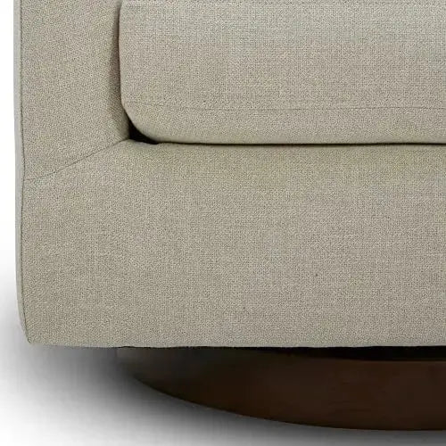 CHITA Swivel Accent Chair | Fabric Round Barrel Armchair - Linen CHITA