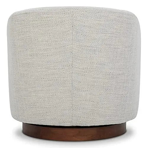 CHITA Swivel Accent Chair | Round Barrel Fabric Arm Chair  - Ivory