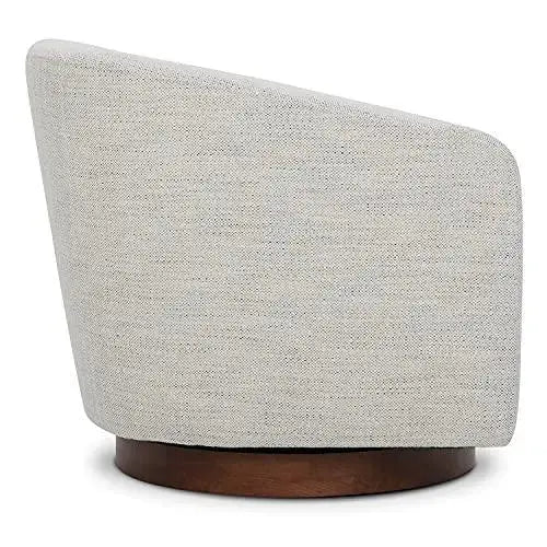 CHITA Swivel Accent Chair | Round Barrel Fabric Arm Chair  - Ivory