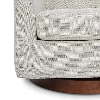 CHITA Swivel Accent Chair | Round Barrel Fabric Arm Chair  - Ivory