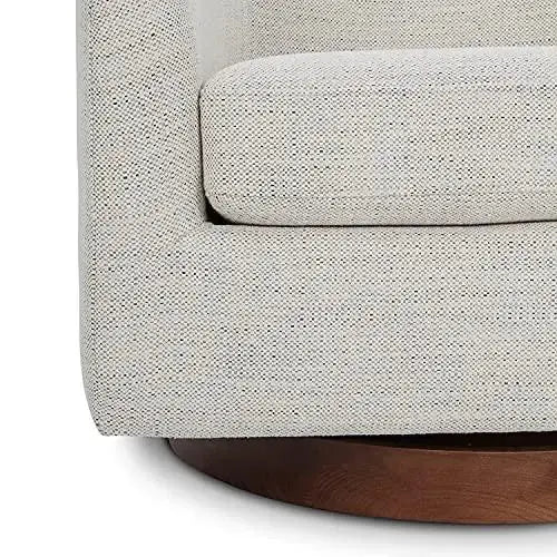 CHITA Swivel Accent Chair | Round Barrel Fabric Arm Chair  - Ivory