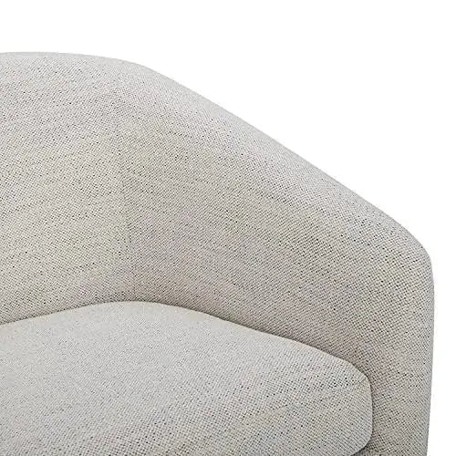 CHITA Swivel Accent Chair | Round Barrel Fabric Arm Chair  - Ivory
