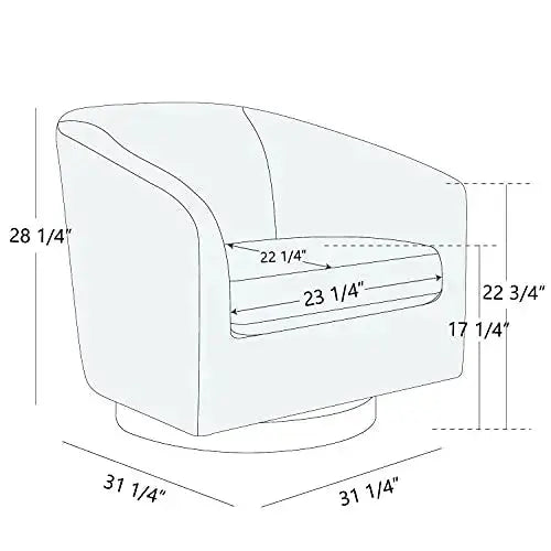 CHITA Swivel Accent Chair | Round Barrel Fabric Arm Chair  - Ivory