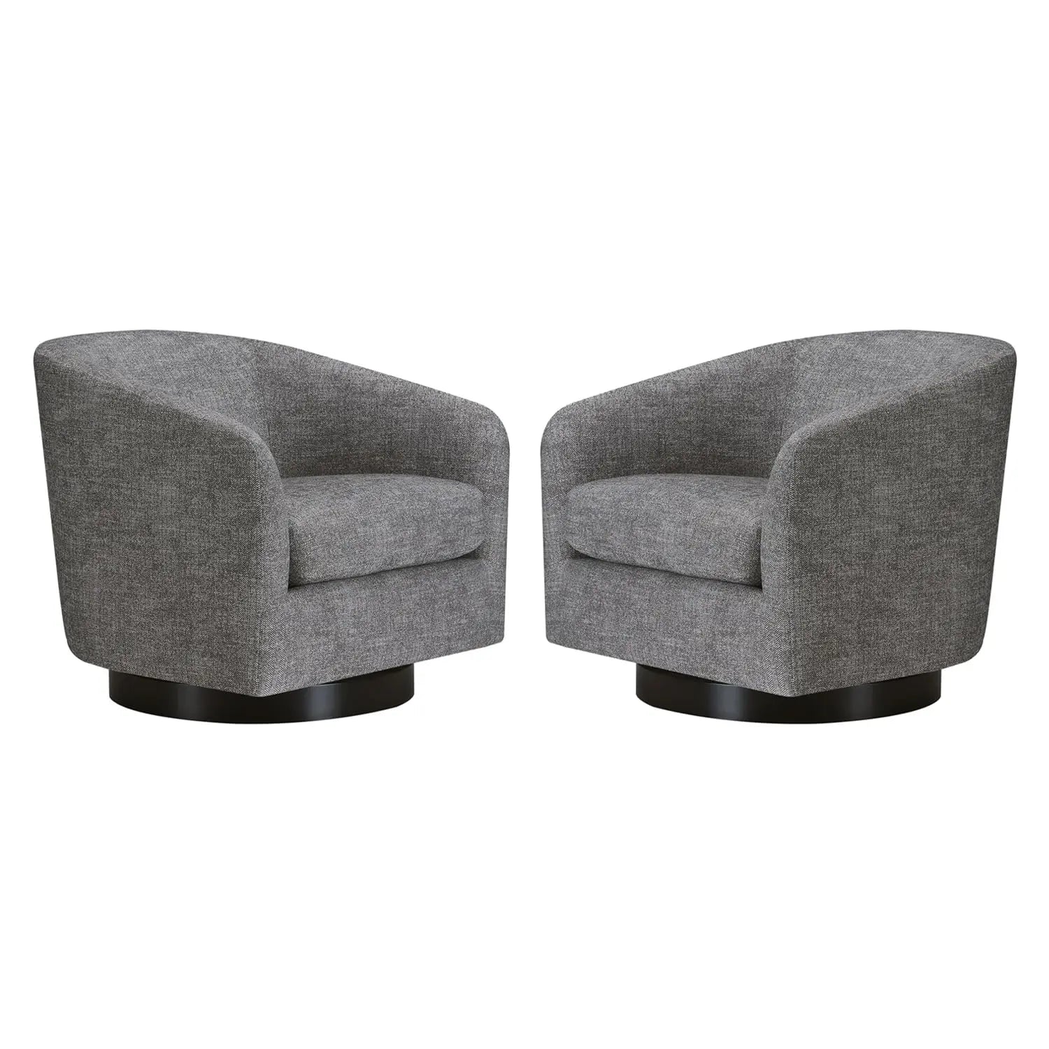 CHITA Swivel Accent Chair, FSC Certified Upholstered Fabric Barrel Chair, Set of 2 - Pebble Grey 