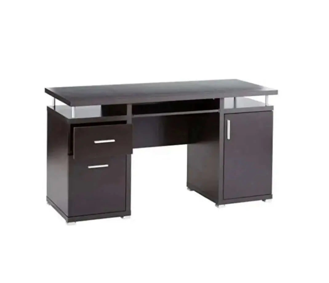 COASTER Computer Desk with 2 Drawers and Cabinet - Cappuccino 