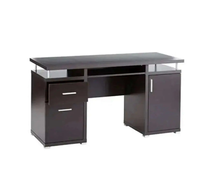 COASTER Computer Desk with 2 Drawers and Cabinet - Cappuccino 