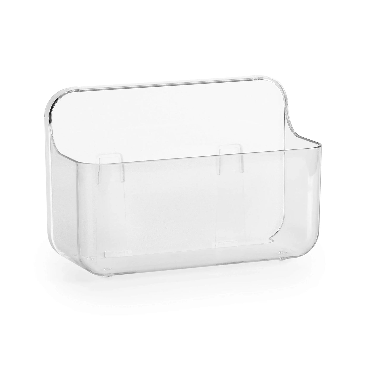 COLINCH Adhesive Wall Mounted Small Storage Organizer Box without Drilling for Bathroom, Pantry, Kitchen, Laundry, Utility Room, Inside of Cabinet Door - Clear 