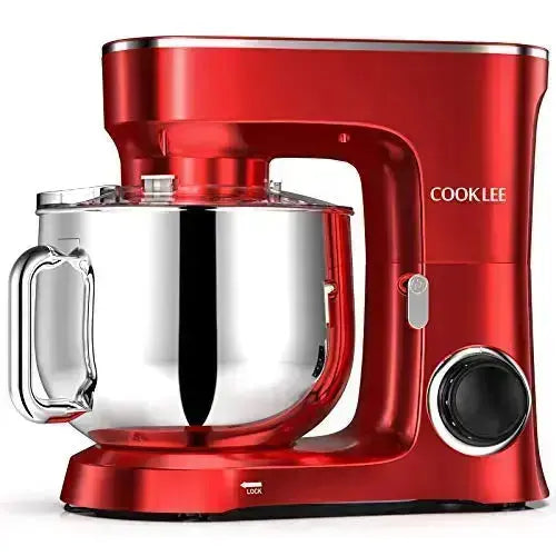 COOKLEE Stand Mixer, 9.5 QT, 10-Speed Stand Mixer - Ruby Red