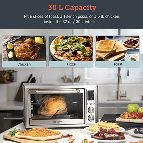 COSORI Air Fryer Toaster Oven Combo, 32 QT, 12 Functions - Silver COSORI