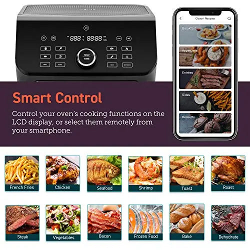 COSORI Smart Air Fryer, 14-in-1 Large Air Fryer Oven XL 7QT with Accessories & 12 Presets, Works with Alexa - Black COSORI