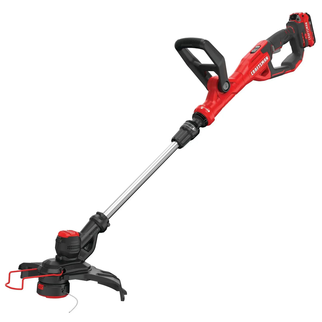 CRAFTSMAN V20 Weed Wacker Cordless String Trimmer and Edger, Weed Eater Includes 2.0 Ah Battery and Charger, Lightweight, Extended Runtime, 2 Speed (CMCST900D1) 