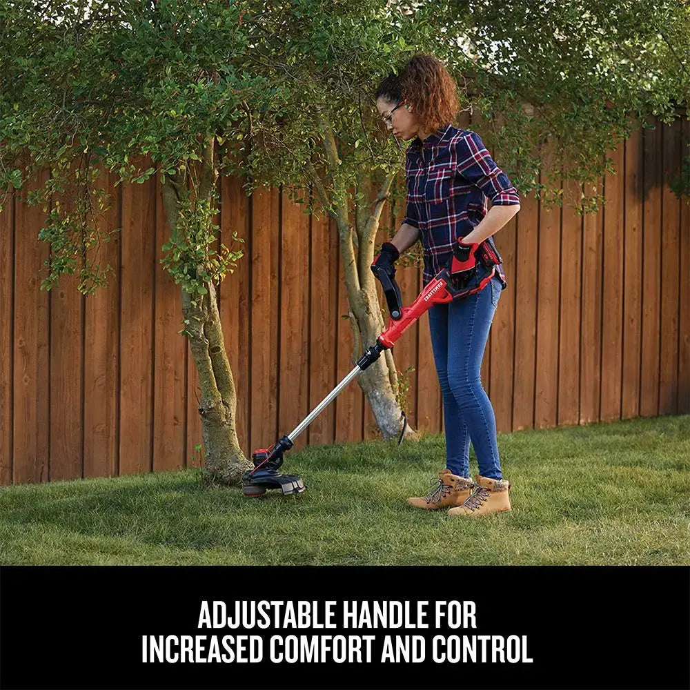 CRAFTSMAN V20 Weed Wacker Cordless String Trimmer and Edger, Weed Eater Includes 2.0 Ah Battery and Charger, Lightweight, Extended Runtime, 2 Speed (CMCST900D1) 