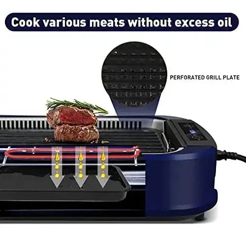 CUSIMAX Smokeless Grill | Indoor Electric Griddle With Smoke Extractor