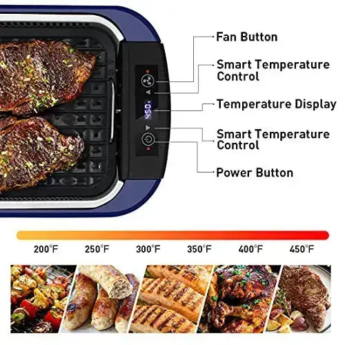 CUSIMAX Smokeless Grill | Indoor Electric Griddle With Smoke Extractor