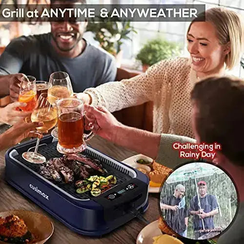 CUSIMAX Smokeless Grill | Indoor Electric Griddle With Smoke Extractor