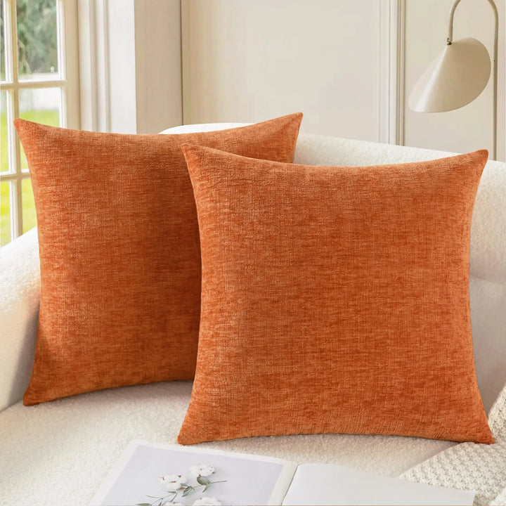 CaliTime Fall Decorative Throw Pillow Covers 18 X 18 Inches Burnt Orange
