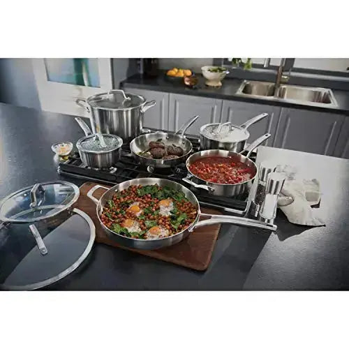 Calphalon Cookware Set | Stainless Steel Premier Pots and Pans, 11-Piece Set