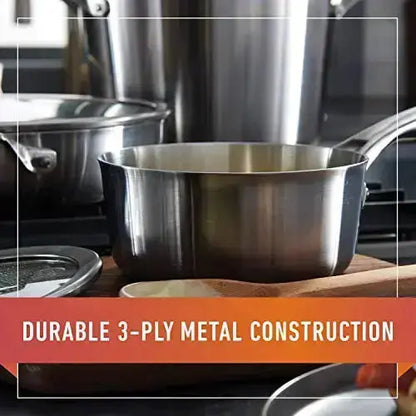 Calphalon Cookware Set | Stainless Steel Premier Pots and Pans, 11-Piece Set