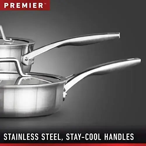 Calphalon Cookware Set | Stainless Steel Premier Pots and Pans, 11-Piece Set