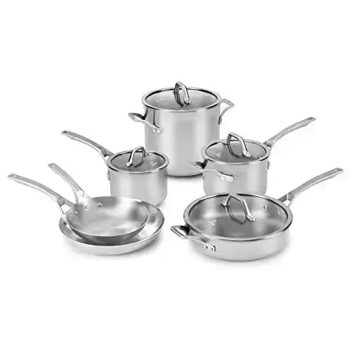Calphalon Stainless Steel Signature Pots and Pans 10-Piece Cookware Set