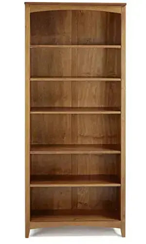 Camaflexi Shaker Style Bookcase | 6 Shelf Wood Bookcase, 72" - Brown Camaflexi