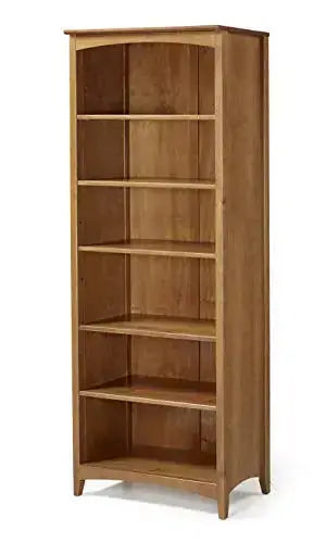 Camaflexi Shaker Style Bookcase | 6 Shelf Wood Bookcase, 72" - Brown Camaflexi