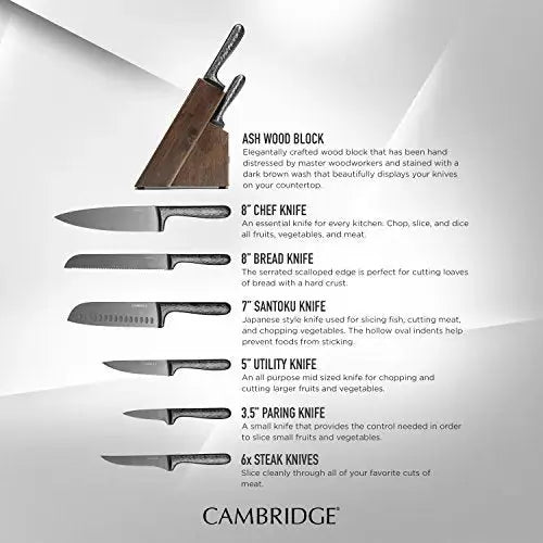 Cambridge Knife Block Set, 12-Piece - Stainless Steel