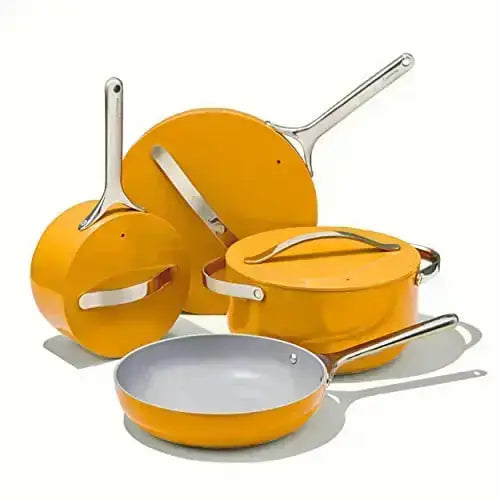 Caraway Ceramic Cookware Nonstick 12 Piece Set - Marigold