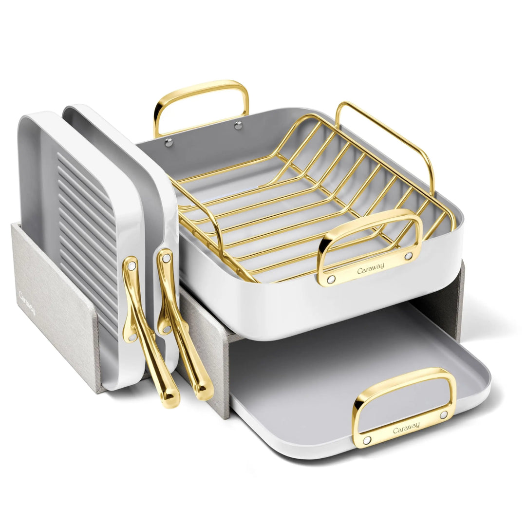 Caraway Non-Stick Ceramic-Coated Squareware Set, White