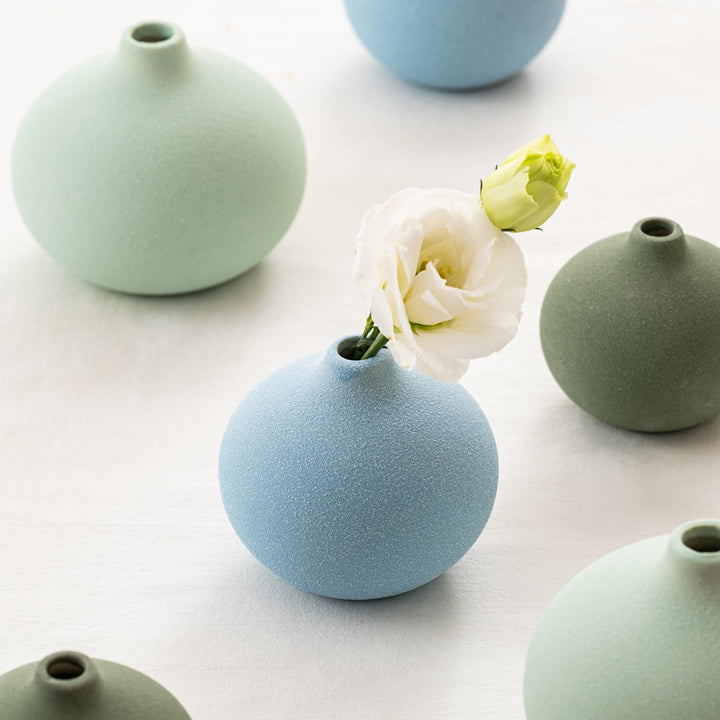 Ceramic Vase Set of 3, Mini Flower Vase for Home Decor, Modern Vase, Small Flower Vases for Dining Table Centerpieces,Living Room,Shelf,Mantel and Entryway Display 