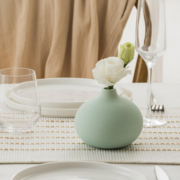 Ceramic Vase Set of 3, Mini Flower Vase for Home Decor, Modern Vase, Small Flower Vases for Dining Table Centerpieces,Living Room,Shelf,Mantel and Entryway Display 