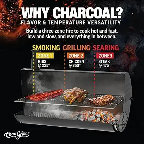 Char-Griller 2137 Outlaw Charcoal Grill - Black