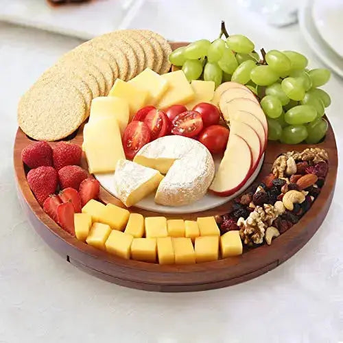 Cheese Board Set | Charcuterie Board Round Wooden Platter Serving Tray CTFT