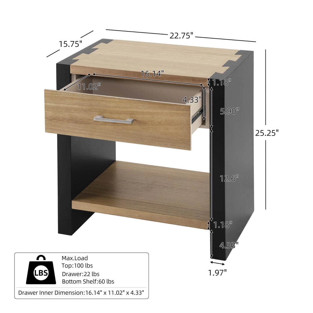 Christopher Knight Home Breonca Acacia Wood Queen Bed Frame with Storage &amp; Nightstand Set of 2