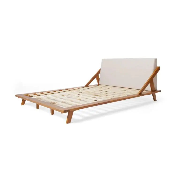 Christopher Knight Home Breonca Acacia Wood Queen Bed Frame with Storage &amp; Nightstand Set of 2