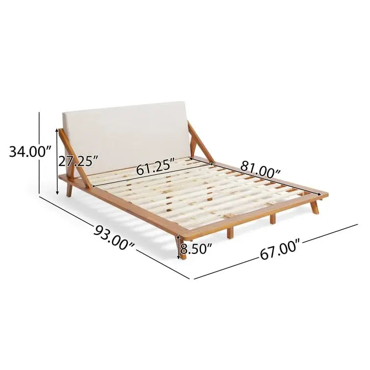 Christopher Knight Home Breonca Acacia Wood Queen Bed Frame with Storage &amp; Nightstand Set of 2