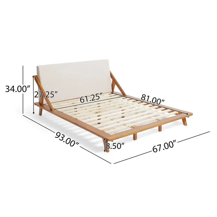 Christopher Knight Home Breonca Acacia Wood Queen Bed Frame with Storage &amp; Nightstand Set of 2