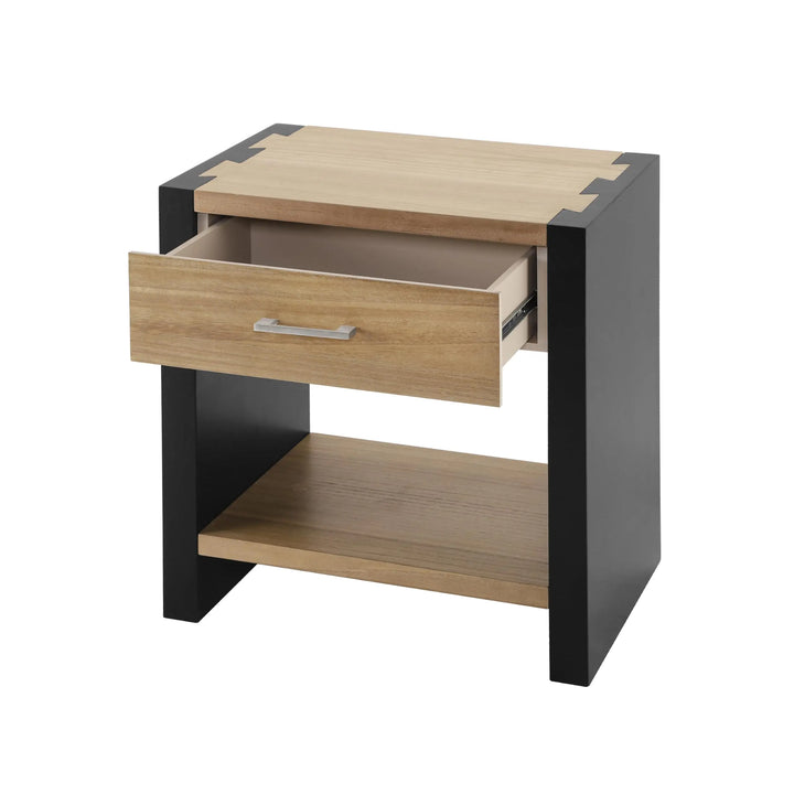 Christopher Knight Home Breonca Acacia Wood Queen Bed Frame with Storage &amp; Nightstand Set of 2