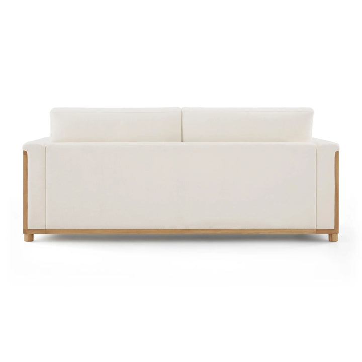 Christopher Knight Home Jetta Organic Modern Bouclé Sofa, 3-Seater with Woven Cane Arms