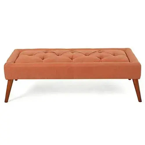 Christopher Knight Home Modern Fabric Ottoman - Orange