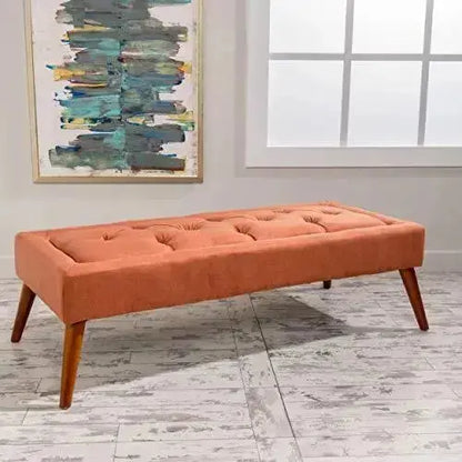 Christopher Knight Home Modern Fabric Ottoman - Orange