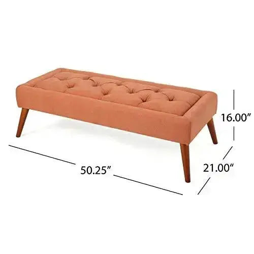 Christopher Knight Home Modern Fabric Ottoman - Orange