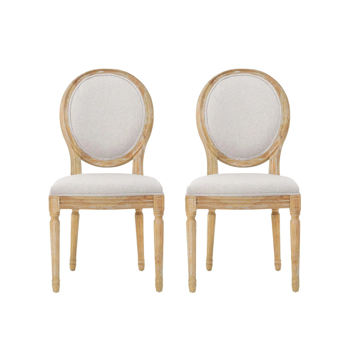 Christopher Knight Home Phinnaeus Polyester Beige Fabric Dining Chair, Set of 2