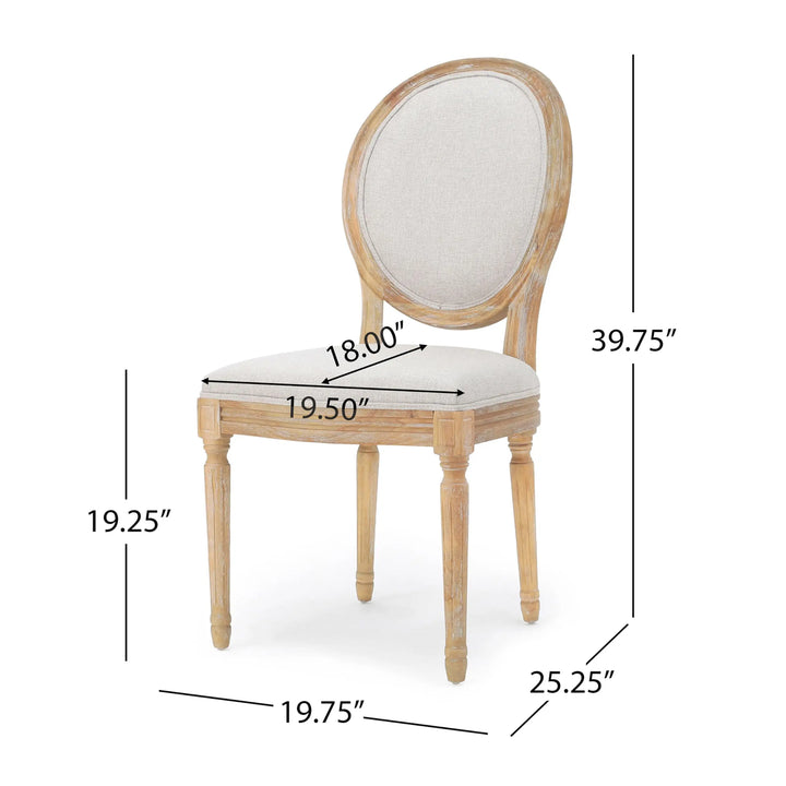 Christopher Knight Home Phinnaeus Polyester Beige Fabric Dining Chair, Set of 2